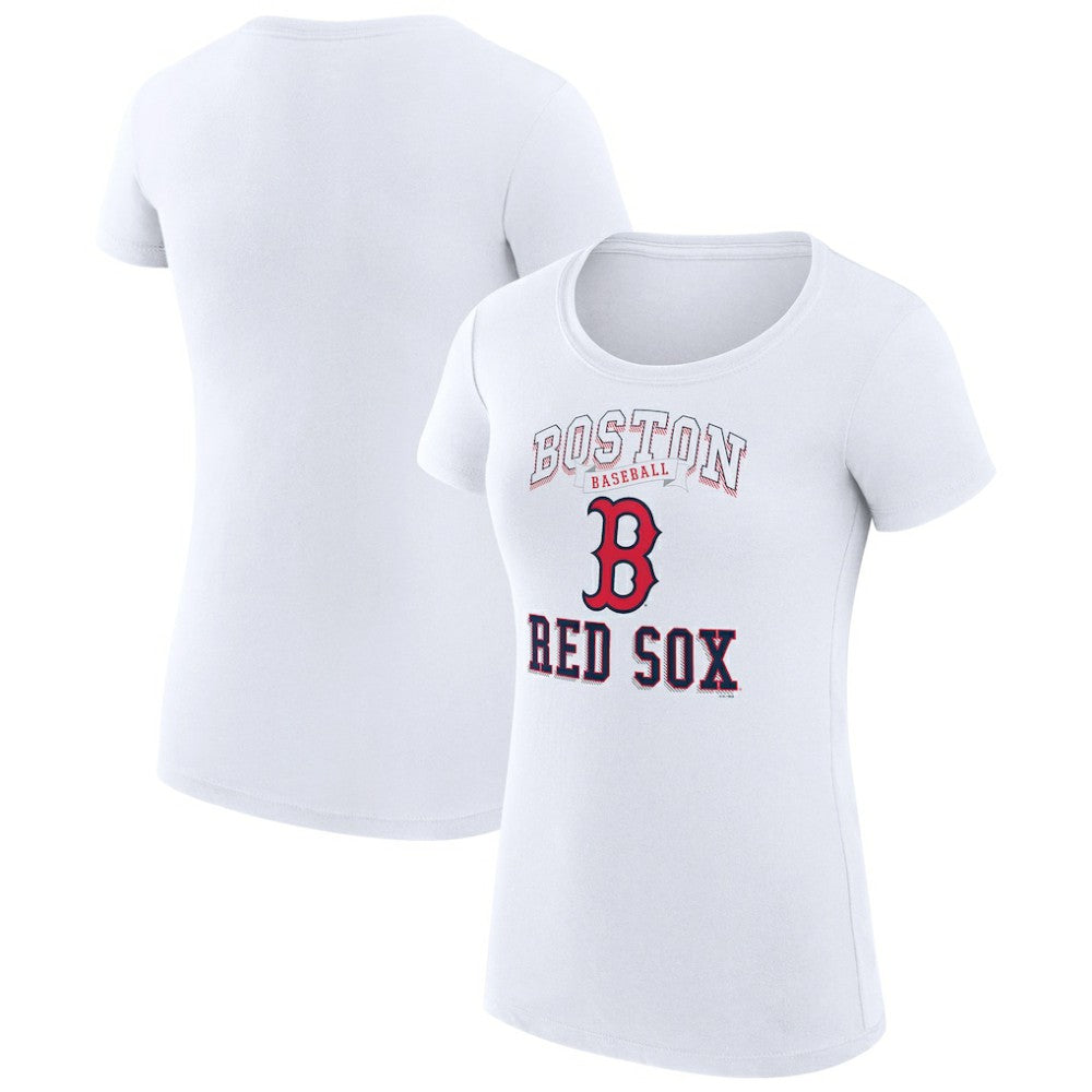 Boston Red Sox G-III 4Her by Carl Banks Women's Super-Slim Fit Lightweight Team Logo Graphic T-Shirt White