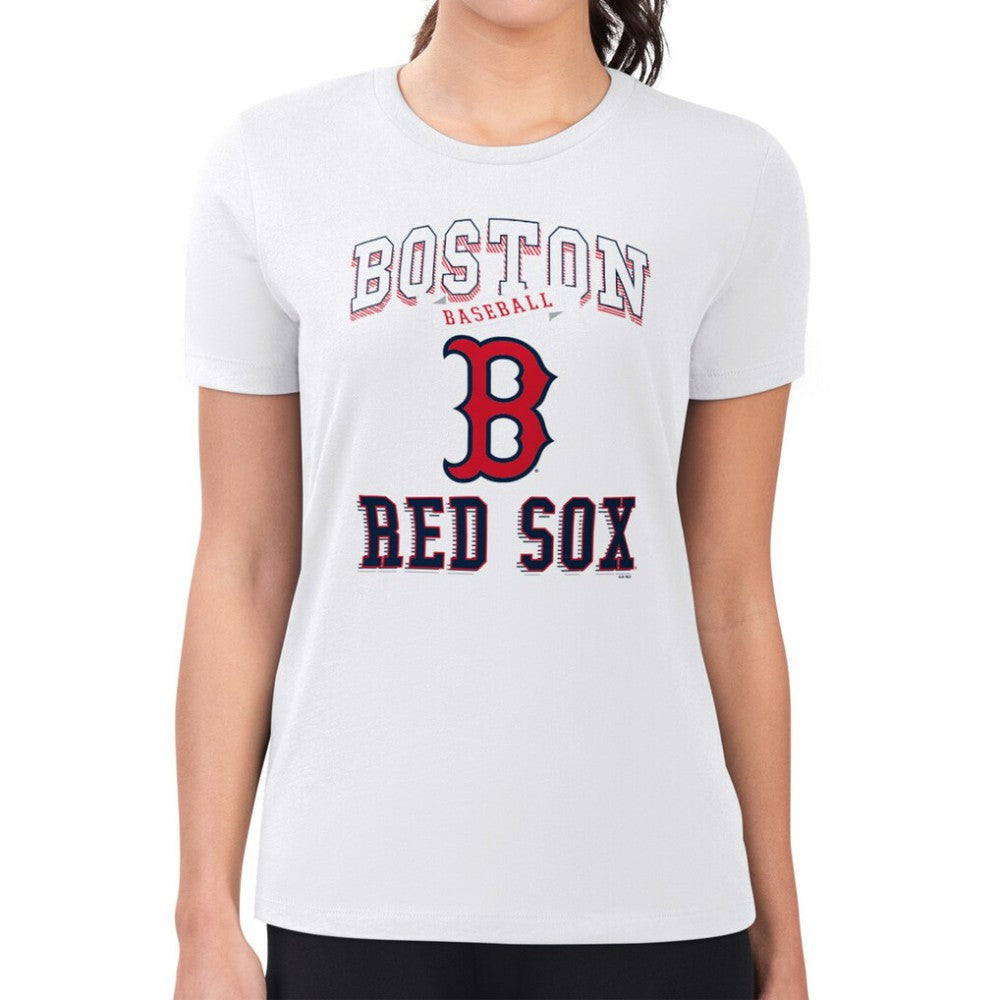 Boston Red Sox G-III 4Her by Carl Banks Women's Super-Slim Fit Lightweight Team Logo Graphic T-Shirt White