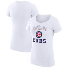 Chicago Cubs G-III 4Her by Carl Banks Women's Super-Slim Fit Lightweight Team Logo Graphic T-Shirt White