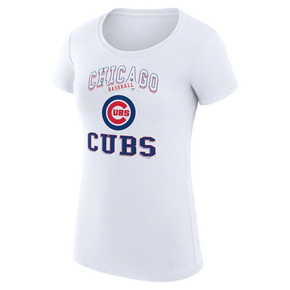 Chicago Cubs G-III 4Her by Carl Banks Women's Super-Slim Fit Lightweight Team Logo Graphic T-Shirt White