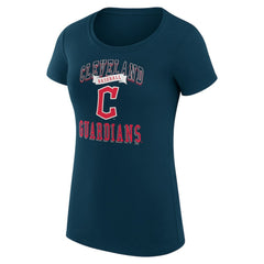 Cleveland Guardians G-III 4Her by Carl Banks Women's Super-Slim Fit Lightweight Team Logo Graphic T-Shirt Navy