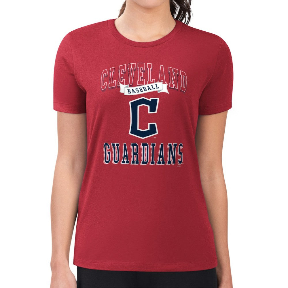 Cleveland Guardians G-III 4Her by Carl Banks Women's Super-Slim Fit Lightweight Team Logo Graphic T-Shirt Red