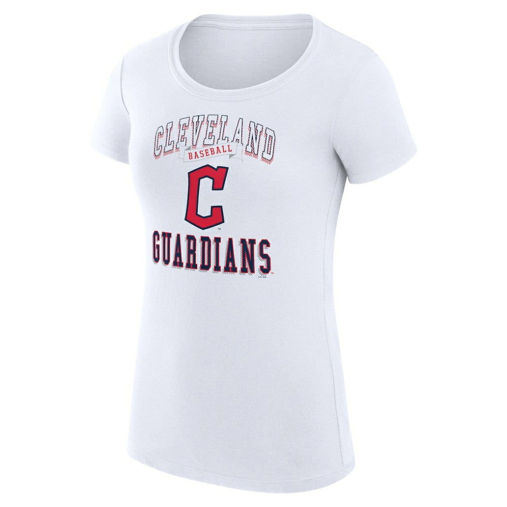 Cleveland Guardians G-III 4Her by Carl Banks Women's Super-Slim Fit Lightweight Team Logo Graphic T-Shirt White