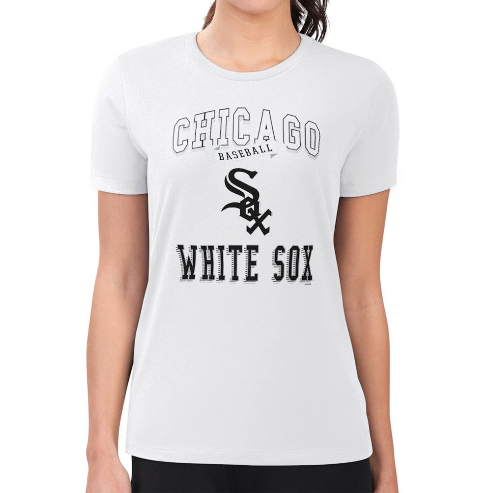 Chicago White Sox G-III 4Her by Carl Banks Women's Super-Slim Fit Lightweight Team Logo Graphic T-Shirt White