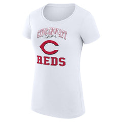 Cincinnati Reds G-III 4Her by Carl Banks Women's Super-Slim Fit Lightweight Team Logo Graphic T-Shirt White