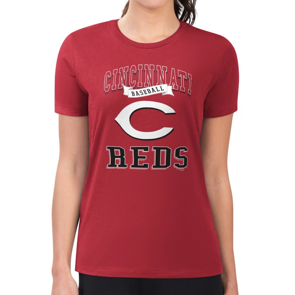 Cincinnati Reds G-III 4Her by Carl Banks Women's Super-Slim Fit Lightweight Team Logo Graphic T-Shirt Red