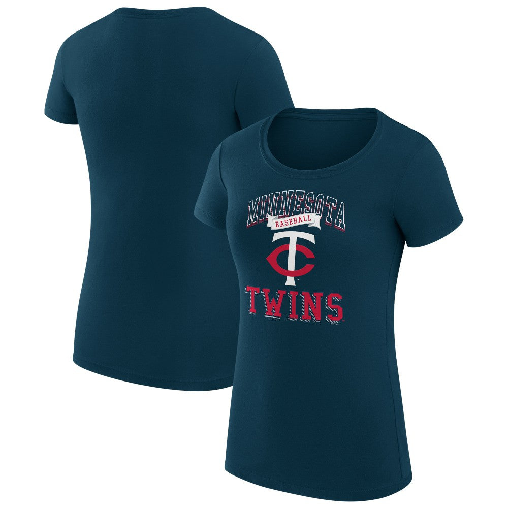 Minnesota Twins G-III 4Her by Carl Banks Women's Super-Slim Fit Lightweight Team Logo Graphic T-Shirt Navy