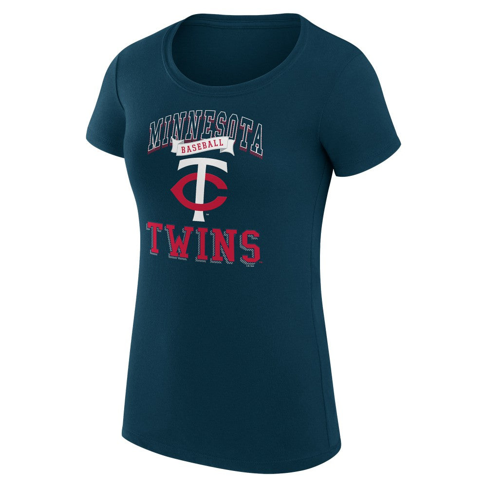 Minnesota Twins G-III 4Her by Carl Banks Women's Super-Slim Fit Lightweight Team Logo Graphic T-Shirt Navy