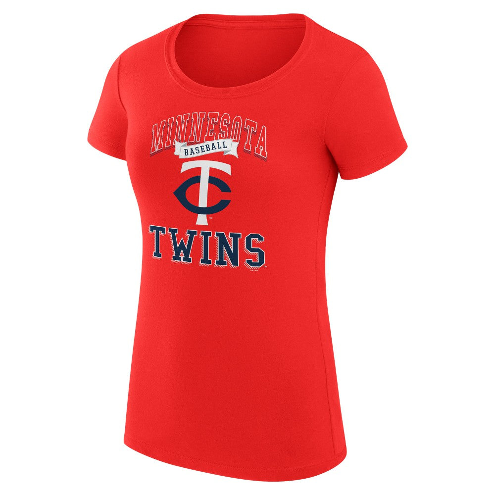 Minnesota Twins G-III 4Her by Carl Banks Women's Super-Slim Fit Lightweight Team Logo Graphic T-Shirt Red