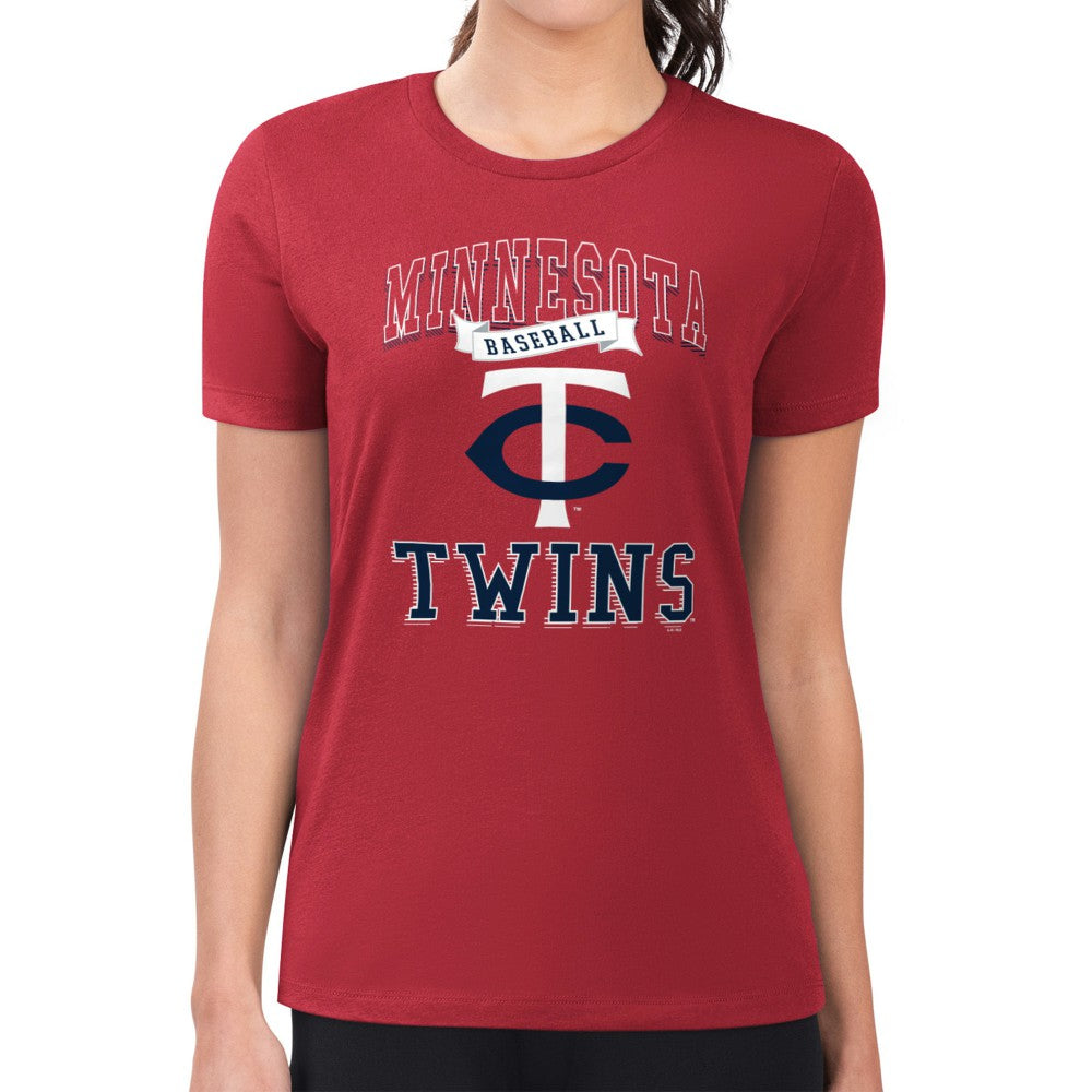 Minnesota Twins G-III 4Her by Carl Banks Women's Super-Slim Fit Lightweight Team Logo Graphic T-Shirt Red