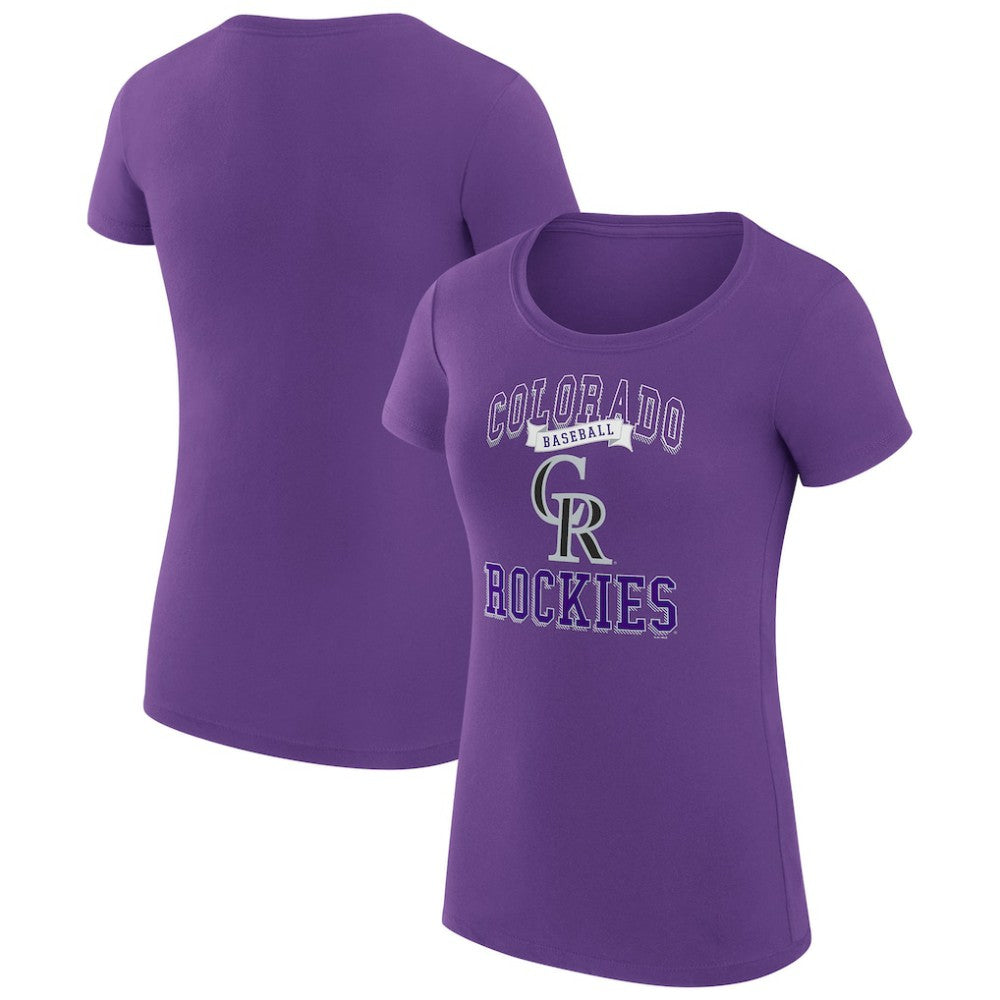 Colorado Rockies G-III 4Her by Carl Banks Women's Super-Slim Fit Lightweight Team Logo Graphic T-Shirt Purple