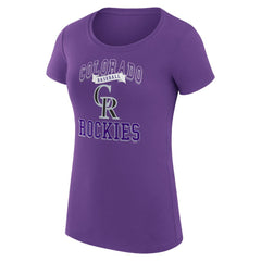 Colorado Rockies G-III 4Her by Carl Banks Women's Super-Slim Fit Lightweight Team Logo Graphic T-Shirt Purple