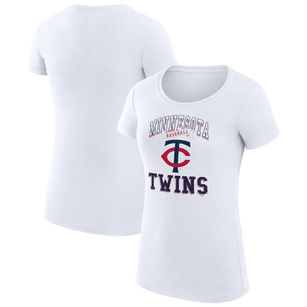 Minnesota Twins G-III 4Her by Carl Banks Women's Super-Slim Fit Lightweight Team Logo Graphic T-Shirt White