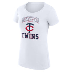 Minnesota Twins G-III 4Her by Carl Banks Women's Super-Slim Fit Lightweight Team Logo Graphic T-Shirt White