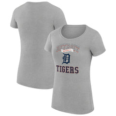 Detroit Tigers G-III 4Her by Carl Banks Women's Super-Slim Fit Lightweight Team Logo Graphic T-Shirt Heather Gray