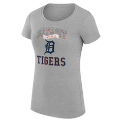 Detroit Tigers G-III 4Her by Carl Banks Women's Super-Slim Fit Lightweight Team Logo Graphic T-Shirt Heather Gray