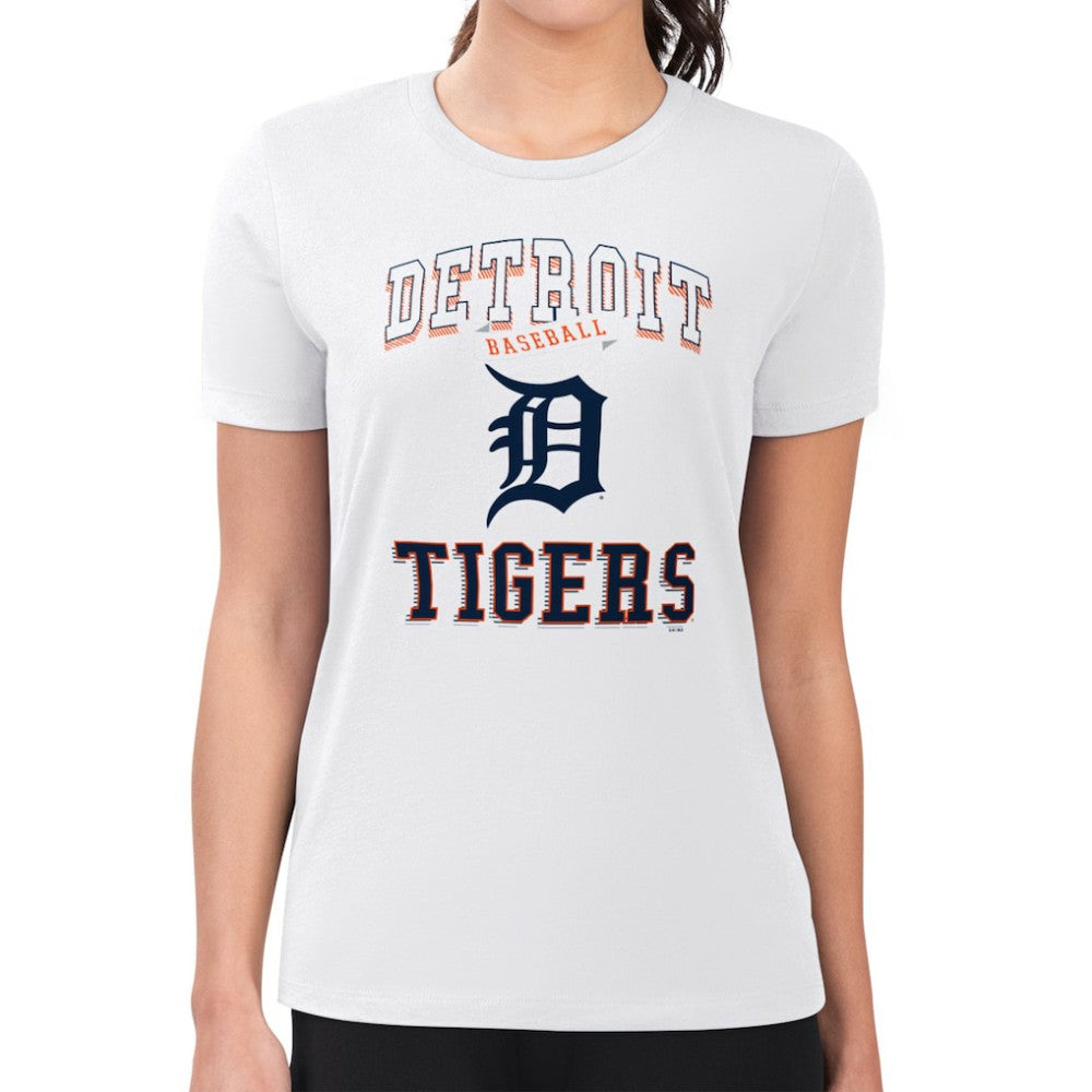 Detroit Tigers G-III 4Her by Carl Banks Women's Super-Slim Fit Lightweight Team Logo Graphic T-Shirt White