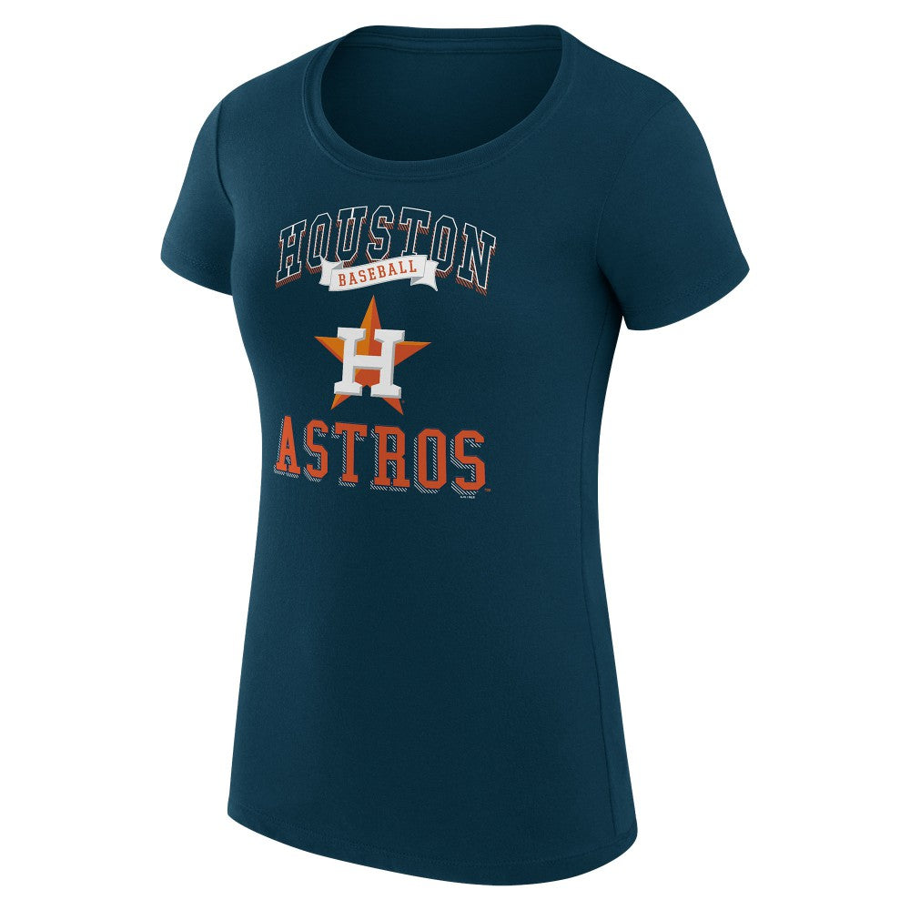 Houston Astros G-III 4Her by Carl Banks Women's Super-Slim Fit Lightweight Team Logo Graphic T-Shirt Navy