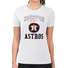 Houston Astros G-III 4Her by Carl Banks Women's Super-Slim Fit Lightweight Team Logo Graphic T-Shirt White