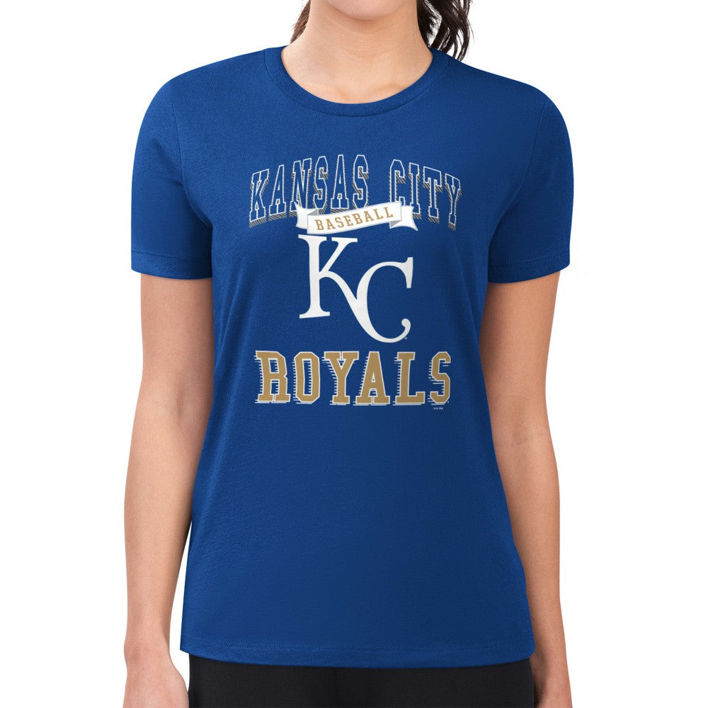 Kansas City Royals G-III 4Her by Carl Banks Women's Super-Slim Fit Lightweight Team Logo Graphic T-Shirt Royal
