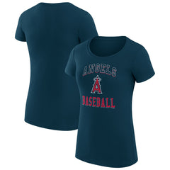 Los Angeles Angels G-III 4Her by Carl Banks Women's Super-Slim Fit Lightweight Team Logo Graphic T-Shirt Navy