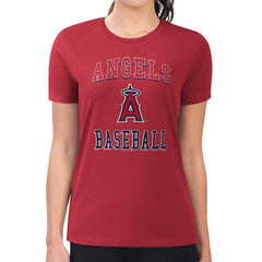 Los Angeles Angels G-III 4Her by Carl Banks Women's Super-Slim Fit Lightweight Team Logo Graphic T-Shirt Red