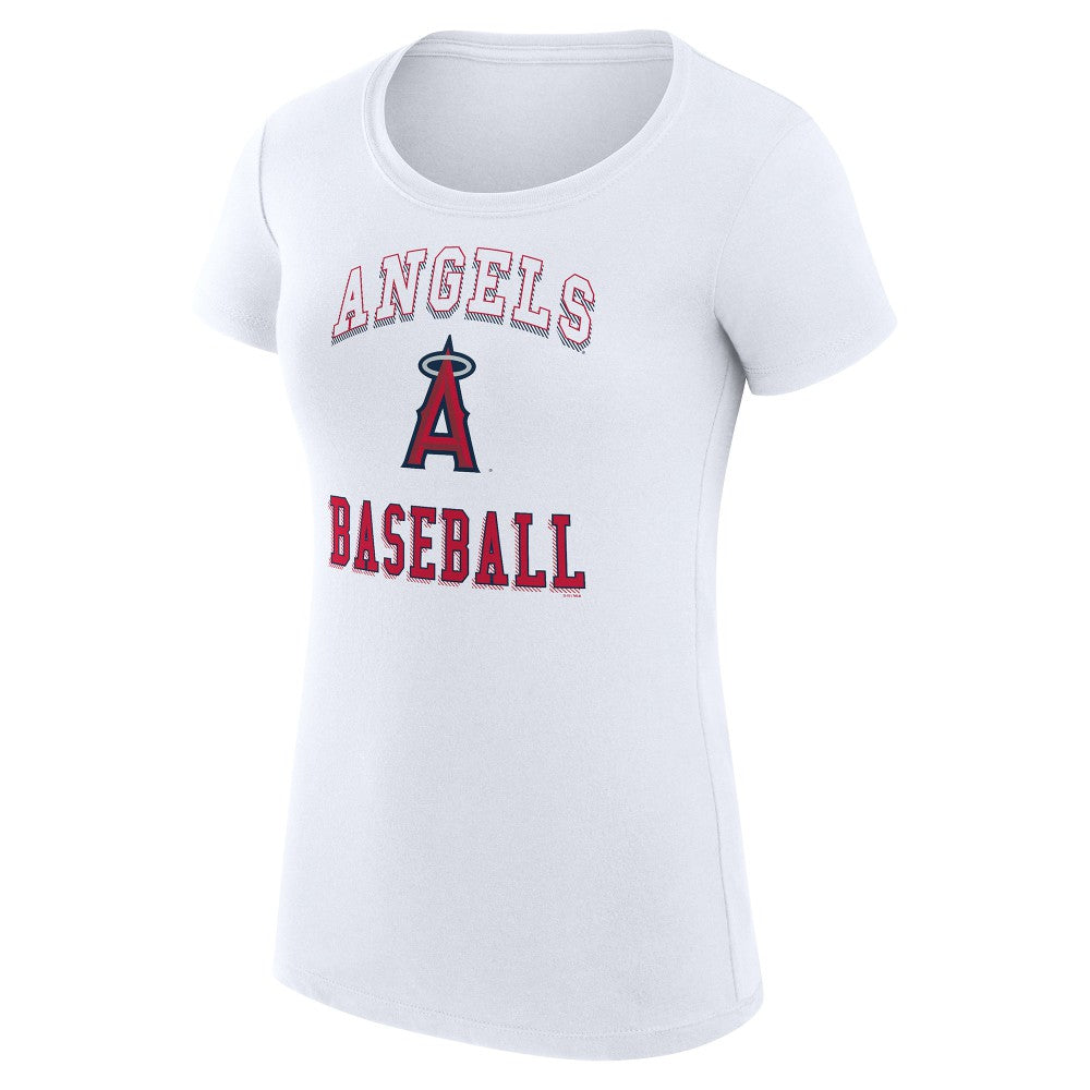 Los Angeles Angels G-III 4Her by Carl Banks Women's Super-Slim Fit Lightweight Team Logo Graphic T-Shirt White
