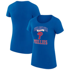 Philadelphia Phillies G-III 4Her by Carl Banks Women's Super-Slim Fit Lightweight Team Logo Graphic T-Shirt Royal