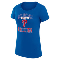 Philadelphia Phillies G-III 4Her by Carl Banks Women's Super-Slim Fit Lightweight Team Logo Graphic T-Shirt Royal