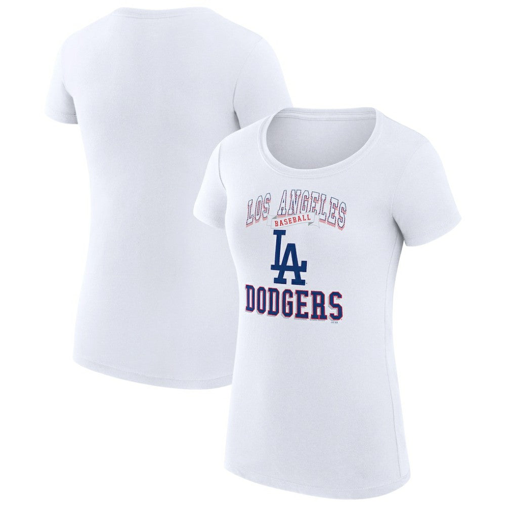 Los Angeles Dodgers G-III 4Her by Carl Banks Women's Super-Slim Fit Lightweight Team Logo Graphic T-Shirt White