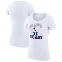 Los Angeles Dodgers G-III 4Her by Carl Banks Women's Super-Slim Fit Lightweight Team Logo Graphic T-Shirt White