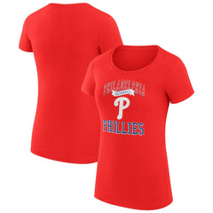 Philadelphia Phillies G-III 4Her by Carl Banks Women's Super-Slim Fit Lightweight Team Logo Graphic T-Shirt Red
