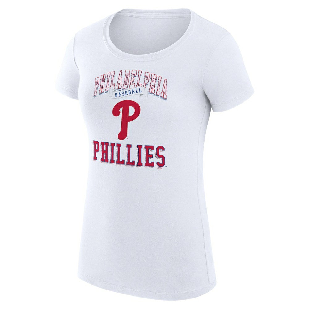 Philadelphia Phillies G-III 4Her by Carl Banks Women's Super-Slim Fit Lightweight Team Logo Graphic T-Shirt White