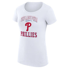 Philadelphia Phillies G-III 4Her by Carl Banks Women's Super-Slim Fit Lightweight Team Logo Graphic T-Shirt White