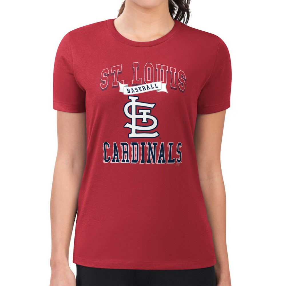 St. Louis Cardinals G-III 4Her by Carl Banks Women's Super-Slim Fit Lightweight Team Logo Graphic T-Shirt Red