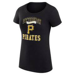 Pittsburgh Pirates G-III 4Her by Carl Banks Women's Super-Slim Fit Lightweight Team Logo Graphic T-Shirt Black
