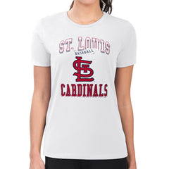 St. Louis Cardinals G-III 4Her by Carl Banks Women's Super-Slim Fit Lightweight Team Logo Graphic T-Shirt White