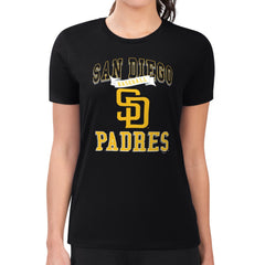 San Diego Padres G-III 4Her by Carl Banks Women's Super-Slim Fit Lightweight Team Logo Graphic T-Shirt Black