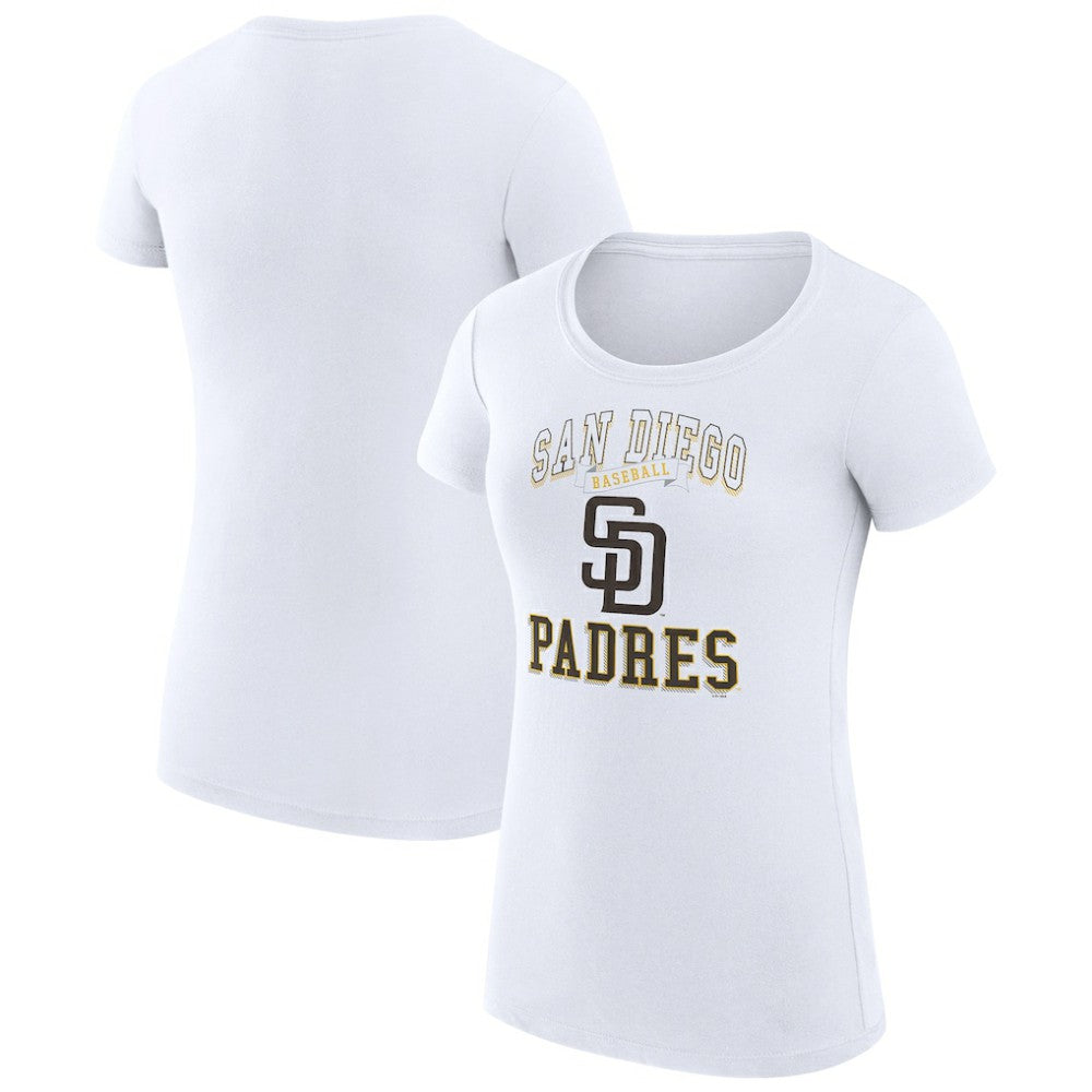 San Diego Padres G-III 4Her by Carl Banks Women's Super-Slim Fit Lightweight Team Logo Graphic T-Shirt White