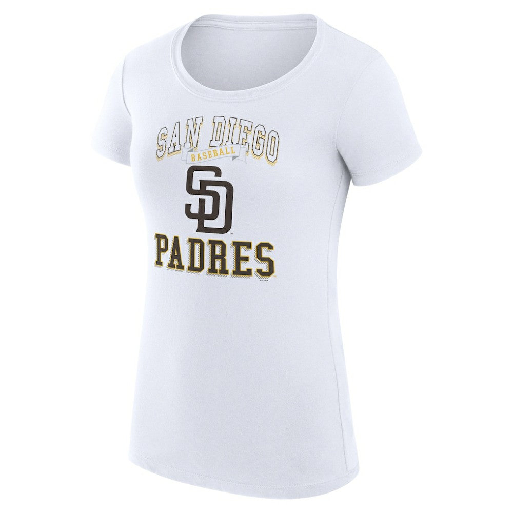 San Diego Padres G-III 4Her by Carl Banks Women's Super-Slim Fit Lightweight Team Logo Graphic T-Shirt White