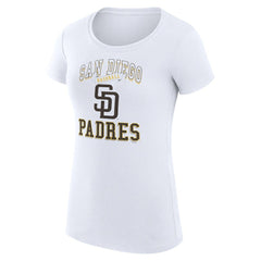 San Diego Padres G-III 4Her by Carl Banks Women's Super-Slim Fit Lightweight Team Logo Graphic T-Shirt White