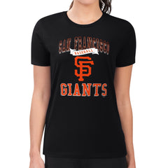 San Francisco Giants G-III 4Her by Carl Banks Women's Super-Slim Fit Lightweight Team Logo Graphic T-Shirt Black