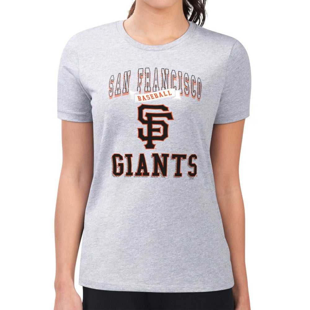 San Francisco Giants G-III 4Her by Carl Banks Women's Super-Slim Fit Lightweight Team Logo Graphic T-Shirt Heather Gray