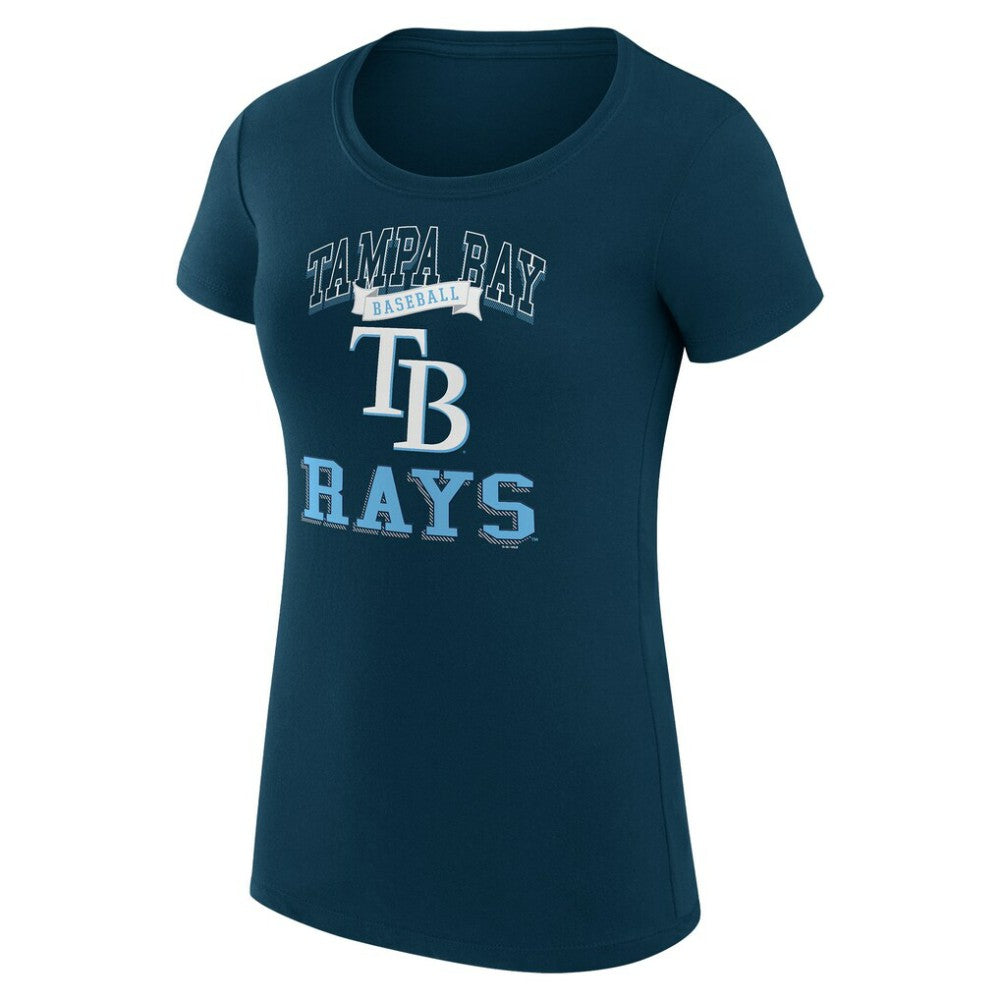 Tampa Bay Rays G-III 4Her by Carl Banks Women's Super-Slim Fit Lightweight Team Logo Graphic T-Shirt Navy