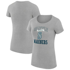 Seattle Mariners G-III 4Her by Carl Banks Women's Super-Slim Fit Lightweight Team Logo Graphic T-Shirt Heather Gray