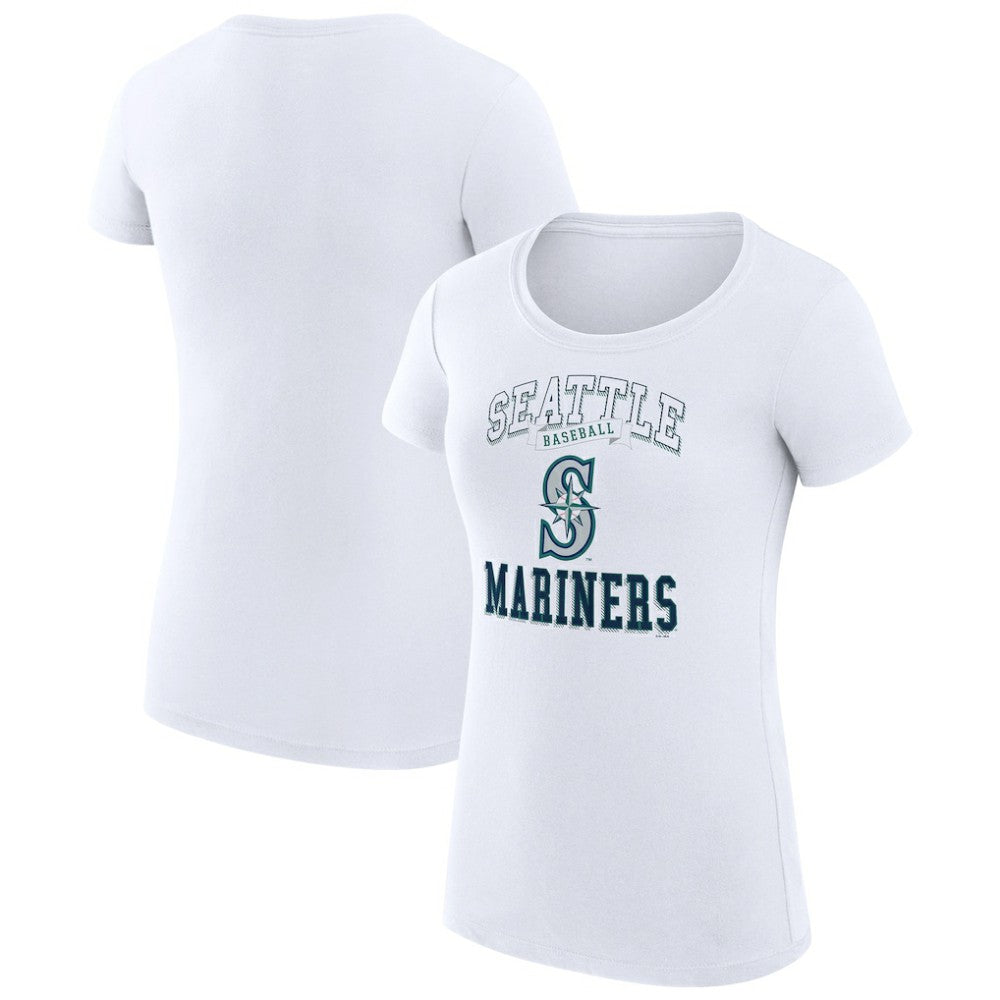 Seattle Mariners G-III 4Her by Carl Banks Women's Super-Slim Fit Lightweight Team Logo Graphic T-Shirt White