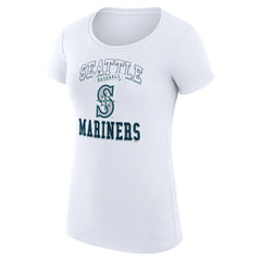 Seattle Mariners G-III 4Her by Carl Banks Women's Super-Slim Fit Lightweight Team Logo Graphic T-Shirt White