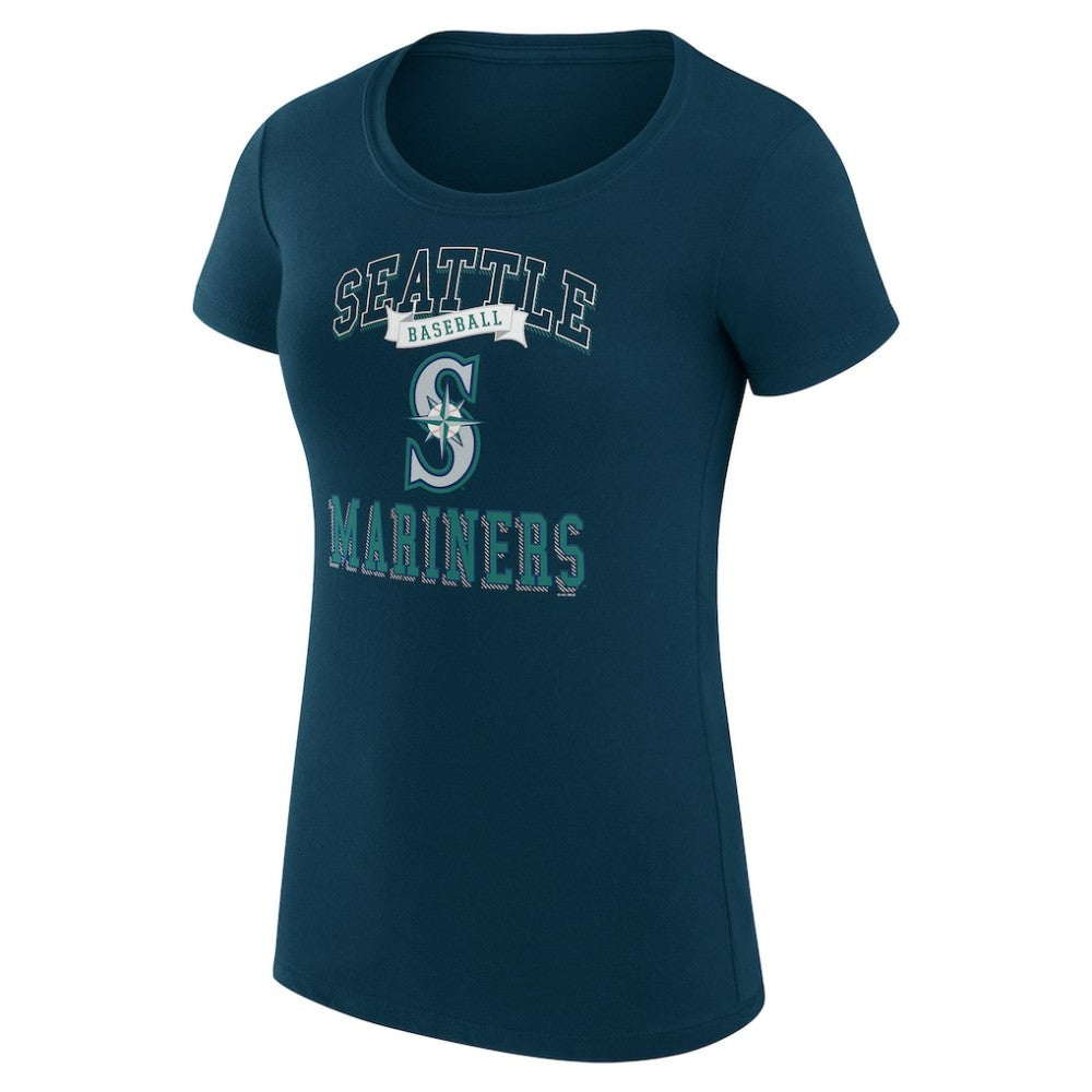 Seattle Mariners G-III 4Her by Carl Banks Women's Super-Slim Fit Lightweight Team Logo Graphic T-Shirt Navy