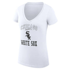 Chicago White Sox G-III 4Her by Carl Banks Women's Super-Slim Fit Lightweight Team Logo Graphic V-Neck T-Shirt White