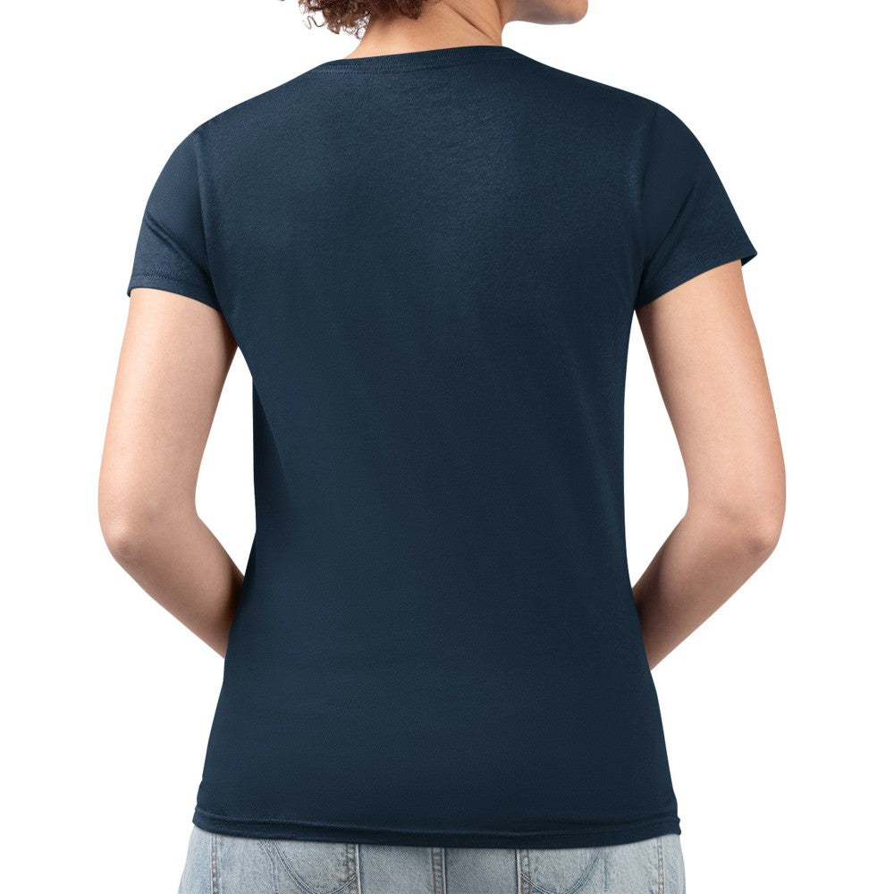 Los Angeles Angels G-III 4Her by Carl Banks Women's Super-Slim Fit Lightweight Team Logo Graphic V-Neck T-Shirt Navy